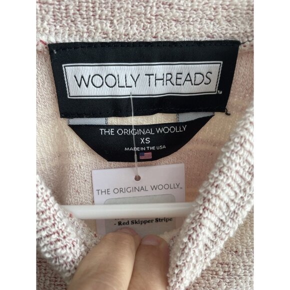 Wooly Threads Sweater Mock Neck White and Muted Red Stripes Women's Sz Ex Small - Picture 4 of 11